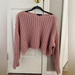 Forever 21 cropped pink sweater